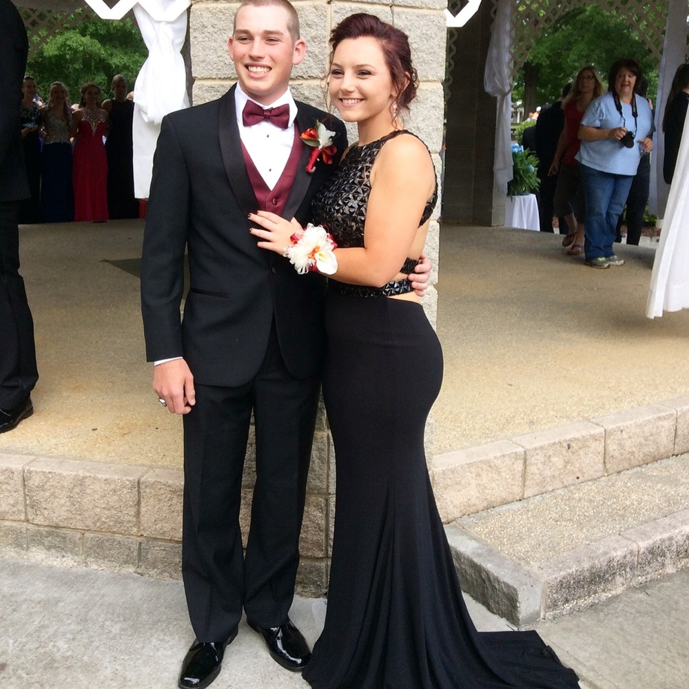 Black, Two-Piece Prom Dress